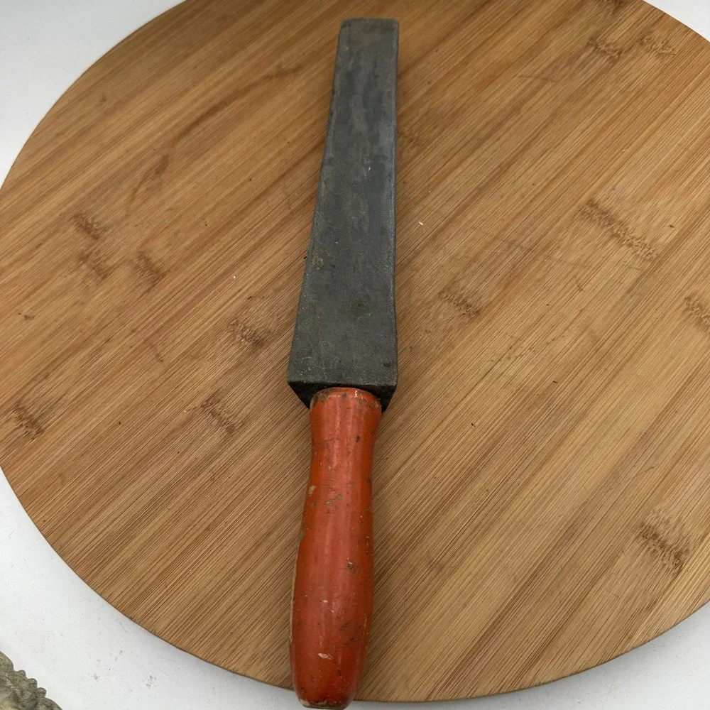 Vintage Carborundum Knife Sharpening Stone Red Handle #57